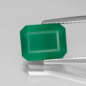 2.06캐럿 천연 그린 아게이트, 투명한, 9.6×7.6 mm, 투명/반투명