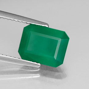 2.06캐럿 천연 그린 아게이트, 투명한, 9.6×7.6 mm, 투명/반투명