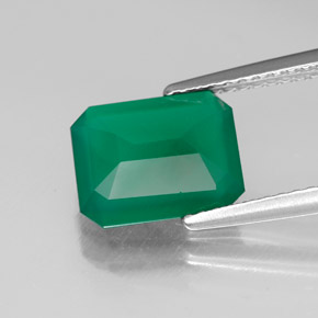 2.06캐럿 천연 그린 아게이트, 투명한, 9.6×7.6 mm, 투명/반투명
