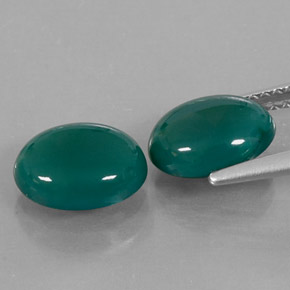 캐럿 천연 그린 아게이트 보석, 타원형 컷, 9.1×7 mm, 투명한