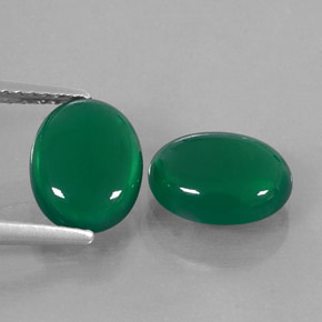 캐럿 천연 그린 아게이트 보석, 타원형 컷, 9.1×7.1 mm, 투명한