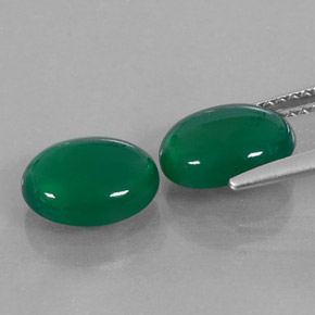 캐럿 천연 그린 아게이트 보석, 타원형 컷, 9.1×7.1 mm, 투명한