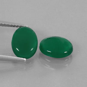 캐럿 천연 그린 아게이트 보석, 타원형 컷, 9.1×7.1 mm, 투명한
