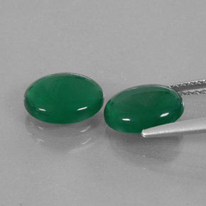 캐럿 천연 그린 아게이트 보석, 타원형 컷, 9.1×7.1 mm, 투명한