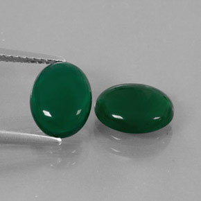 캐럿 천연 그린 아게이트 보석, 타원형 컷, 9.1×7 mm, 투명한
