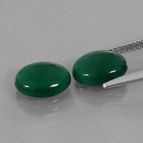 캐럿 천연 그린 아게이트 보석, 타원형 컷, 9.1×7 mm, 투명한