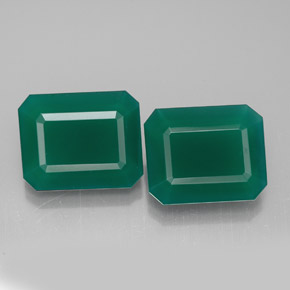 캐럿 천연 그린 아게이트 보석, 에메랄드 컷, 10.1×8.1 mm, 투명한