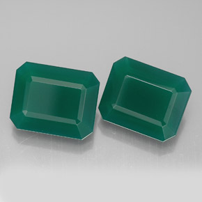 캐럿 천연 그린 아게이트 보석, 에메랄드 컷, 10.1×8.1 mm, 투명한