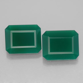 캐럿 천연 그린 아게이트 보석, 에메랄드 컷, 9.9×8.1 mm, 투명한