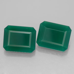 캐럿 천연 그린 아게이트 보석, 에메랄드 컷, 9.9×8.1 mm, 투명한