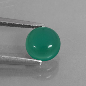 0.89캐럿 천연 그린 아게이트, 투명한, 6.17 mm, 투명/반투명