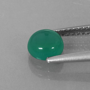 0.89캐럿 천연 그린 아게이트, 투명한, 6.17 mm, 투명/반투명
