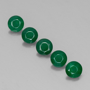 캐럿 천연 그린 아게이트 보석, 투명한, 4.03 mm, 투명/반투명