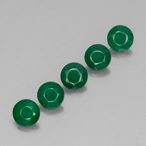 캐럿 천연 그린 아게이트 보석, 투명한, 4.03 mm, 투명/반투명