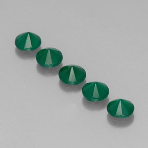 캐럿 천연 그린 아게이트 보석, 투명한, 4.03 mm, 투명/반투명