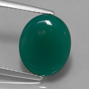 2.75캐럿 천연 그린 아게이트, 투명한, 12×10 mm, 투명/반투명