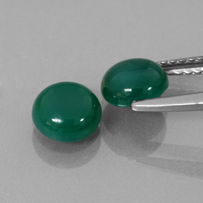 캐럿 천연 그린 아게이트 보석, 투명한, 6.07 mm, 투명/반투명