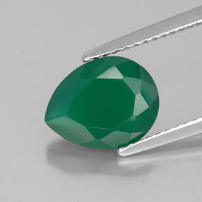 2.23캐럿 천연 그린 아게이트, 투명한, 10×7.9 mm, 투명/반투명