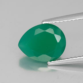 2.38캐럿 천연 그린 아게이트, 투명한, 10.1×8.1 mm, 투명/반투명