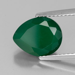 2.57캐럿 천연 그린 아게이트, 투명한, 10.2×8.1 mm, 투명/반투명