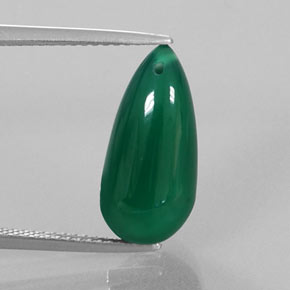 6.16캐럿 천연 그린 아게이트, 투명한, 16.5×7.8 mm, 투명/반투명