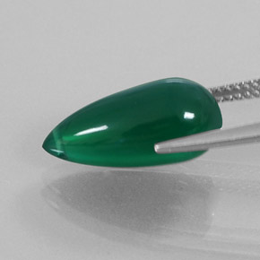 6.16캐럿 천연 그린 아게이트, 투명한, 16.5×7.8 mm, 투명/반투명