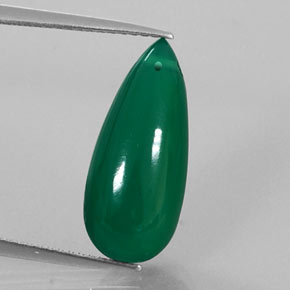 7.51캐럿 천연 그린 아게이트, 투명한, 18.4×8 mm, 투명/반투명