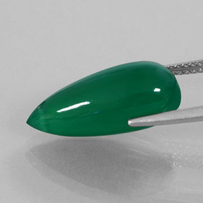 7.51캐럿 천연 그린 아게이트, 투명한, 18.4×8 mm, 투명/반투명