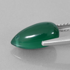 2.88캐럿 천연 녹색 마노, 투명한, 투명/반투명