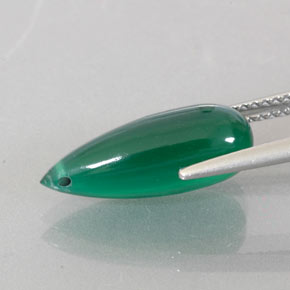 4.34캐럿 천연 그린 아게이트, 투명한, 16.7×6.2 mm, 투명/반투명