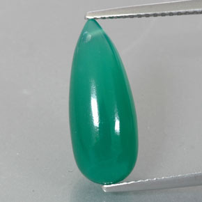 6.24캐럿 천연 그린 아게이트, 투명한, 17.9×7.3 mm, 투명/반투명