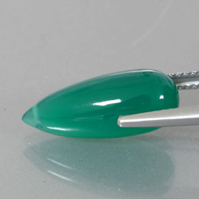 6.24캐럿 천연 그린 아게이트, 투명한, 17.9×7.3 mm, 투명/반투명