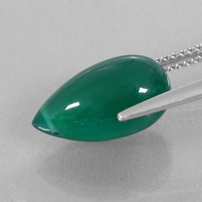 5.48캐럿 천연 그린 아게이트, 투명한, 14.3×7.8 mm, 투명/반투명