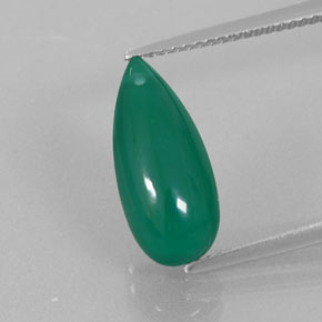 5.34캐럿 천연 그린 아게이트, 투명한, 16.2×7.2 mm, 투명/반투명