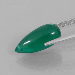 5.34캐럿 천연 그린 아게이트, 투명한, 16.2×7.2 mm, 투명/반투명