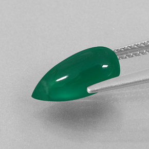 2.36캐럿 천연 그린 아게이트, 투명한, 11.6×5.6 mm, 투명/반투명