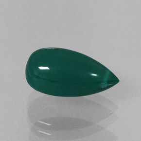 3.93캐럿 천연 그린 아게이트, 투명한, 13.3×6.9 mm, 투명/반투명