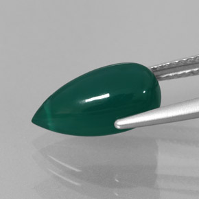 3.93캐럿 천연 그린 아게이트, 투명한, 13.3×6.9 mm, 투명/반투명