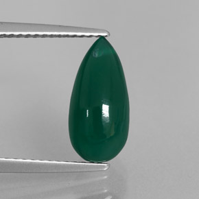3.28캐럿 천연 그린 아게이트, 투명한, 12.9×6.3 mm, 투명/반투명