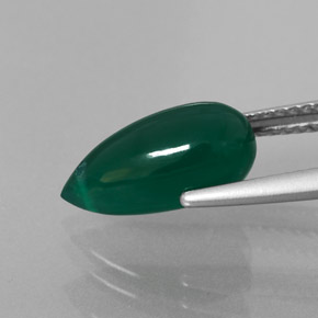 3.28캐럿 천연 그린 아게이트, 투명한, 12.9×6.3 mm, 투명/반투명