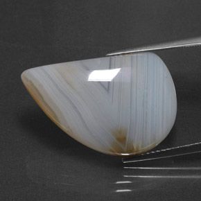 18.98캐럿 천연 멀티컬러 아게이트, 투명한, 25.6×16.3 mm, 투명/반투명