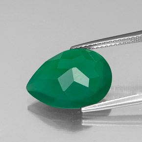 6.50캐럿 천연 그린 아게이트, 투명한, 16×12 mm, 투명/반투명