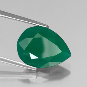5.52캐럿 천연 그린 아게이트, 투명한, 15.8×11.7 mm, 투명/반투명