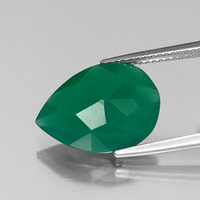 5.52캐럿 천연 그린 아게이트, 투명한, 15.8×11.7 mm, 투명/반투명