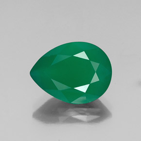 6.88캐럿 천연 그린 아게이트, 투명한, 15.8×12 mm, 투명/반투명