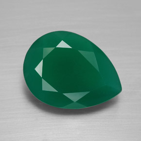 7.26캐럿 천연 그린 아게이트, 투명한, 16.1×12 mm, 투명/반투명