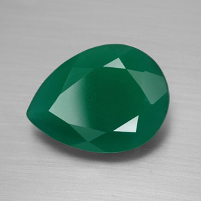 7.26캐럿 천연 그린 아게이트, 투명한, 16.1×12 mm, 투명/반투명