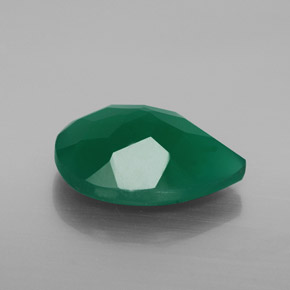 7.26캐럿 천연 그린 아게이트, 투명한, 16.1×12 mm, 투명/반투명