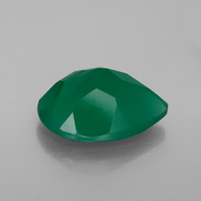7.40캐럿 천연 그린 아게이트, 투명한, 15.8×12 mm, 투명/반투명