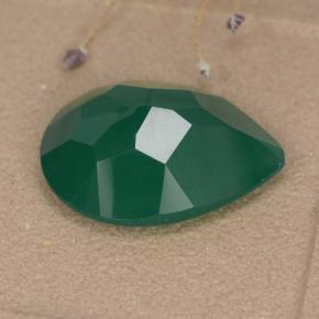 5.93캐럿 천연 미디엄 그린 아게이트, 배 모양, 16×11.9 mm, 투명한